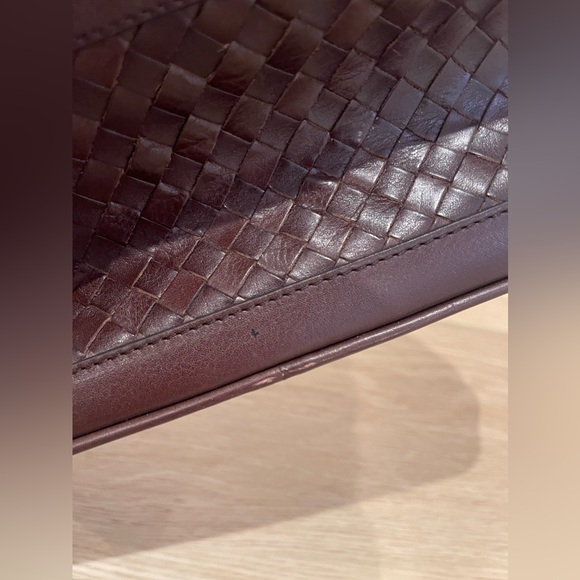 Cole Haan Toiletry Bag NWT Brown Weave Shaver Bag Basket Weave Makeup Kit Flaws - Picture 12 of 16